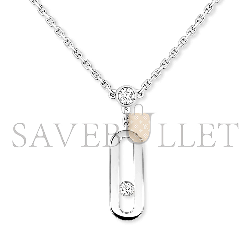 Mes1kaa move uno two-row necklace white gold d1am0nd necklace 08852-wg